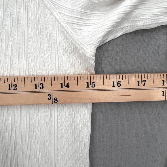 LULULEMON Rest Less Pullover Top Womens 4 White Long Sleeve Crew Neck Cable - Picture 12 of 13